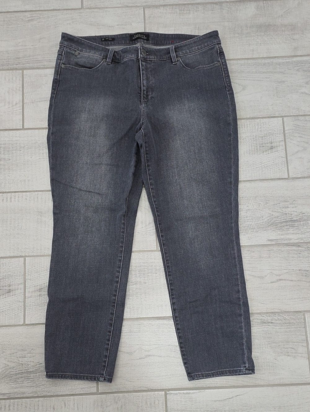 Talbots Flawless Slim Ankle Jeans Women's Size 14 Grey Stretch Jeans